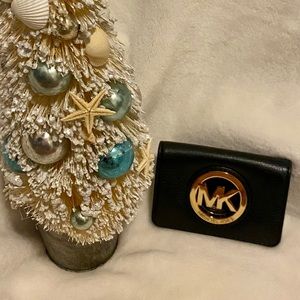 Michael Kors Black Wallet with Gold Hardware